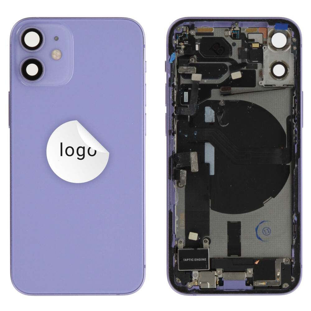 Rear Cover (Pulled B) incl. small parts - Purple, For iPhone 12 mini