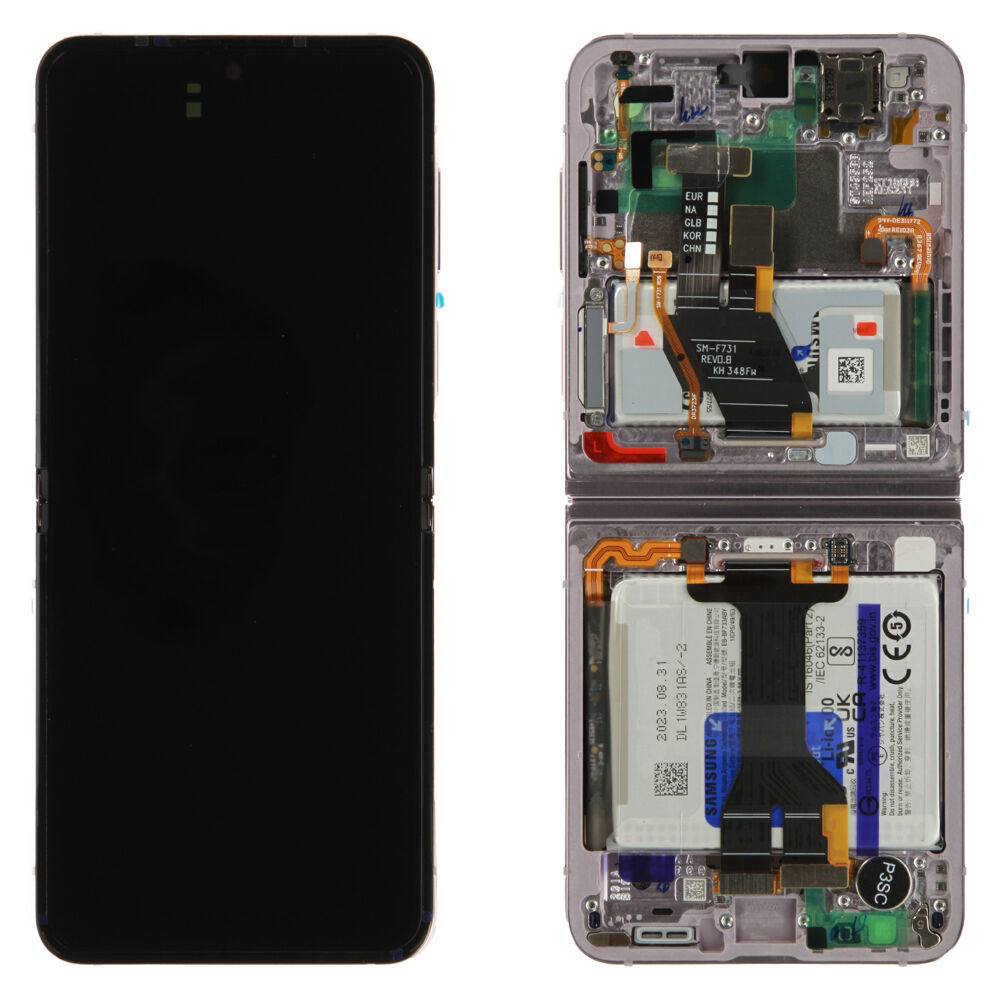 Módulo Pantalla Display OLED incl. Battery (Original) - Lavender, Samsung Galaxy Z Flip5; SM-F731N Original Service Pack GH82-34972C