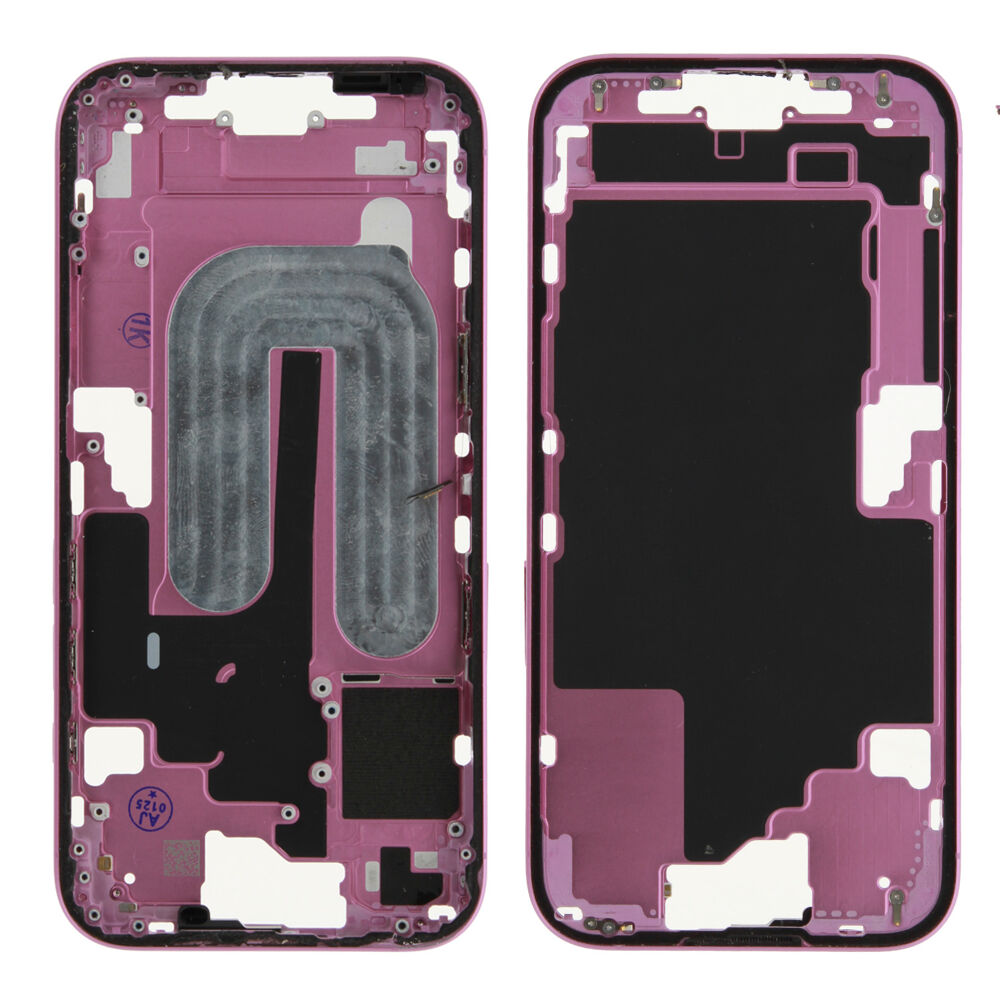 Middle Frame (Pulled A) excl. small parts - Pink, For iPhone 16