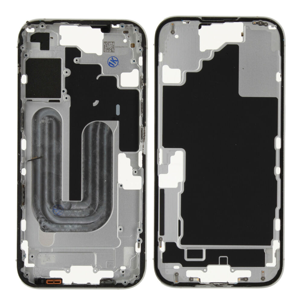 Middle Frame (Pulled A) excl. small parts - White, For iPhone 16