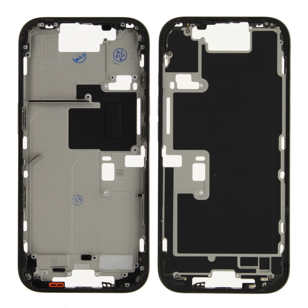 Middle frame excl. small parts (Pulled A) - Black, For iPhone 16 Pro