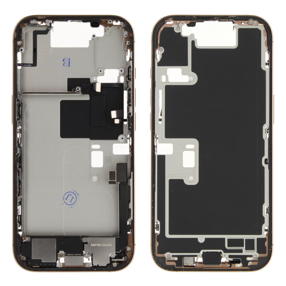 Middle frame incl. small parts (Pulled B) - Desert Titanium, For iPhone 16 Pro