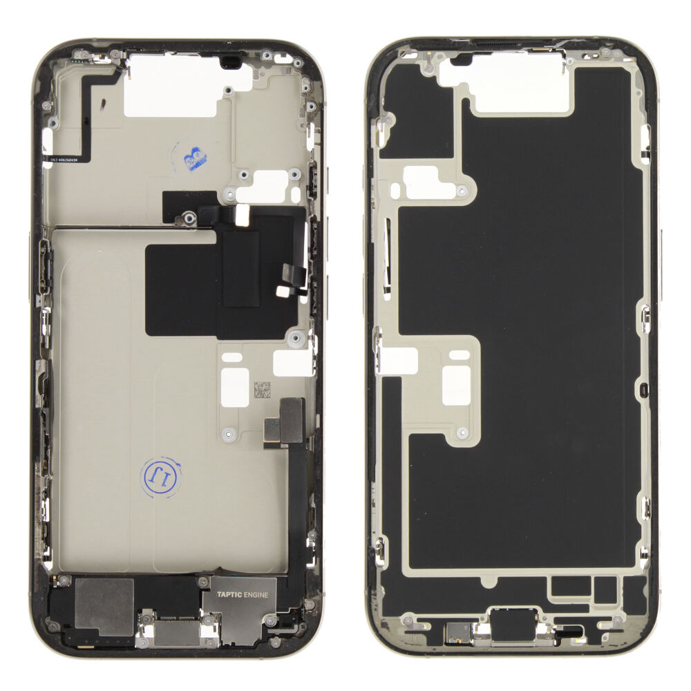 Middle Frame (Pulled A) incl. small parts - Grey, For iPhone 16 Pro