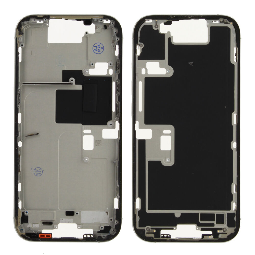 Middle frame excl. small parts (Pulled A) - White, For iPhone 16 Pro