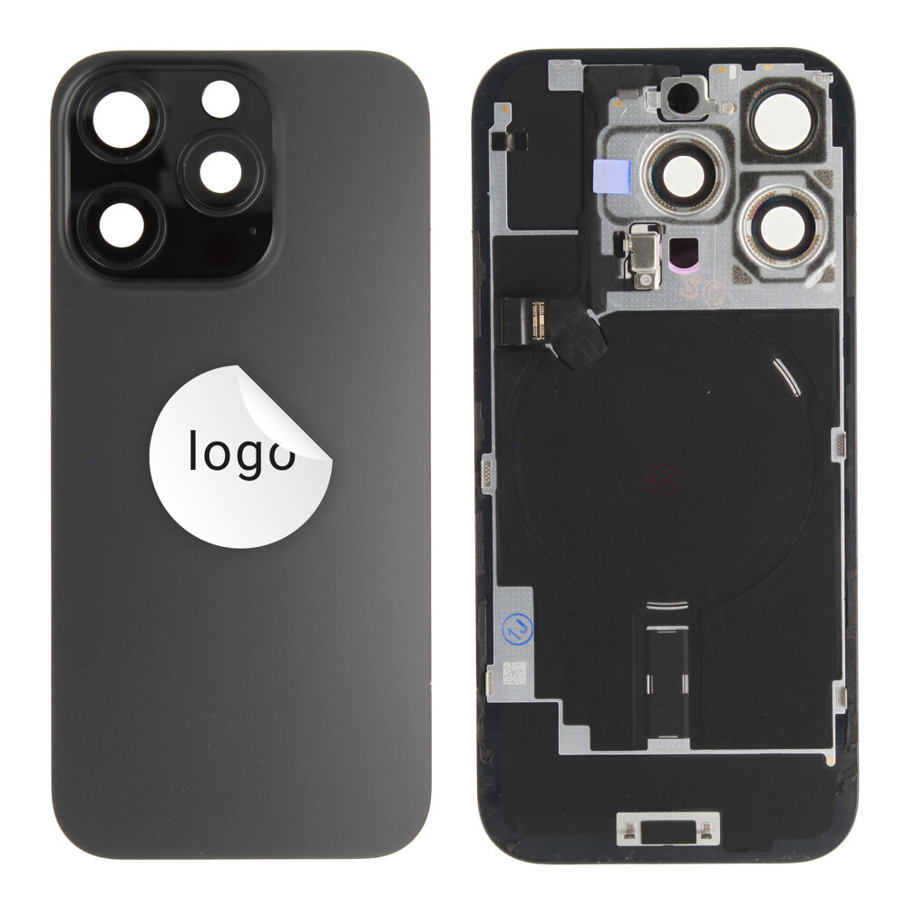 Back Glass (Pulled C) - Black, For iPhone 16 Pro