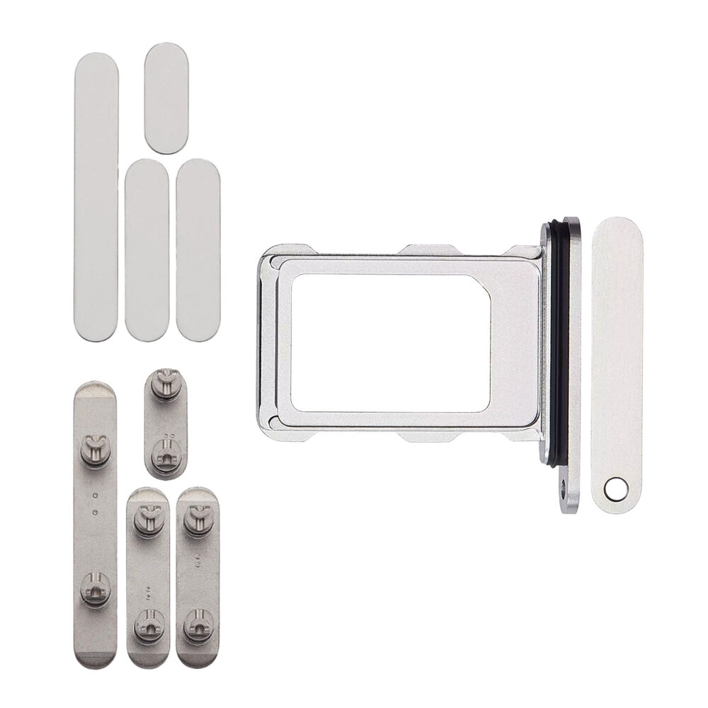 Keyset + Simcard Tray - White, For iPhone 16 Pro