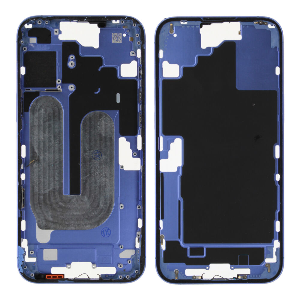 Middle Frame (Pulled A) excl. small parts - Blue, For iPhone 16 Plus