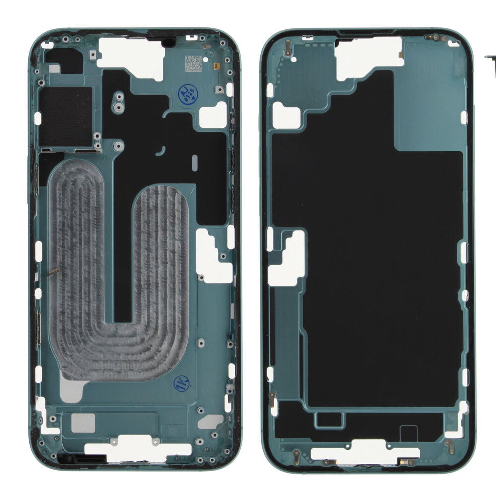 Middle frame excl. small parts (Pulled A) - Green, For iPhone 16 Plus