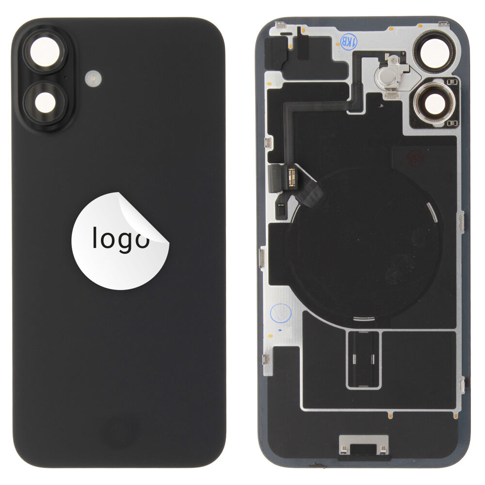 Back Glass (Pulled B) - Black, For iPhone 16 Plus