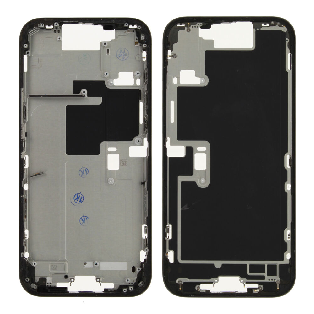 Middle frame excl. small parts (Pulled A) - Black, For iPhone 16 Pro Max