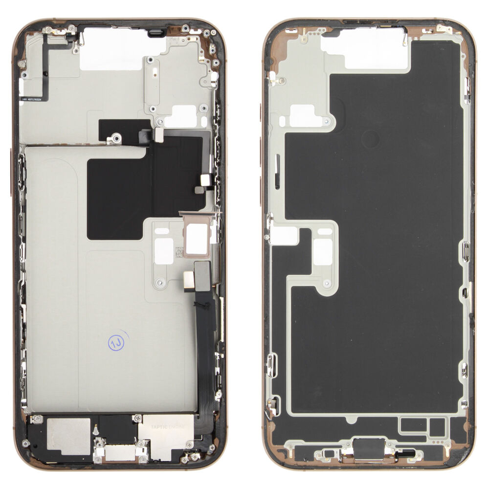 Middle frame incl. small parts (Pulled B) - Desert Titanium, For iPhone 16 Pro Max