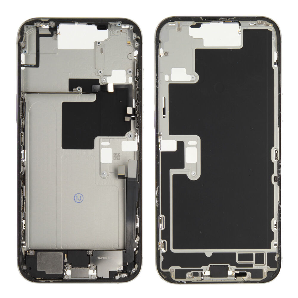 Middle Frame (Pulled C) incl. small parts - White, For iPhone 16 Pro Max