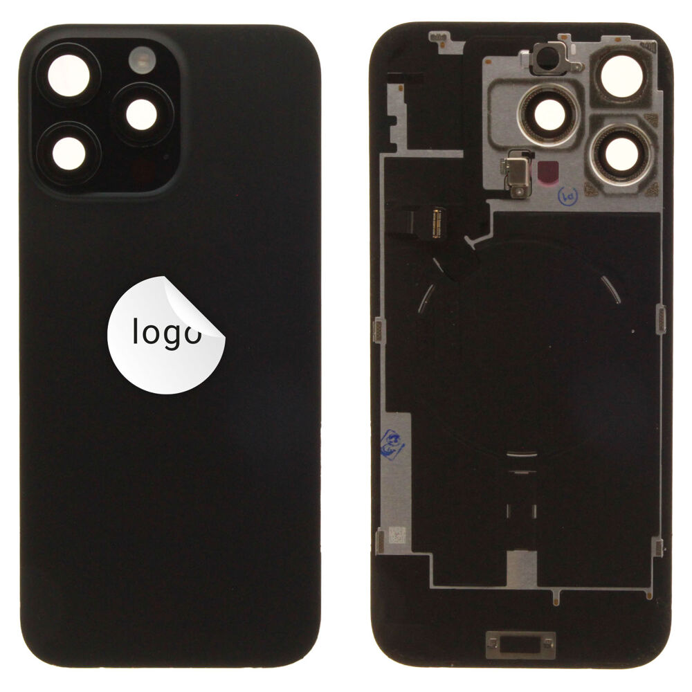 Back Glass (Pulled B) - Black, For iPhone 16 Pro Max