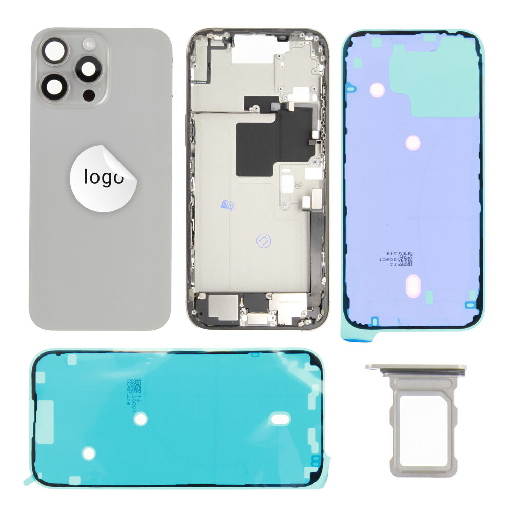 Rear Cover (Pulled B) incl. small parts - Grey, For iPhone 16 Pro Max