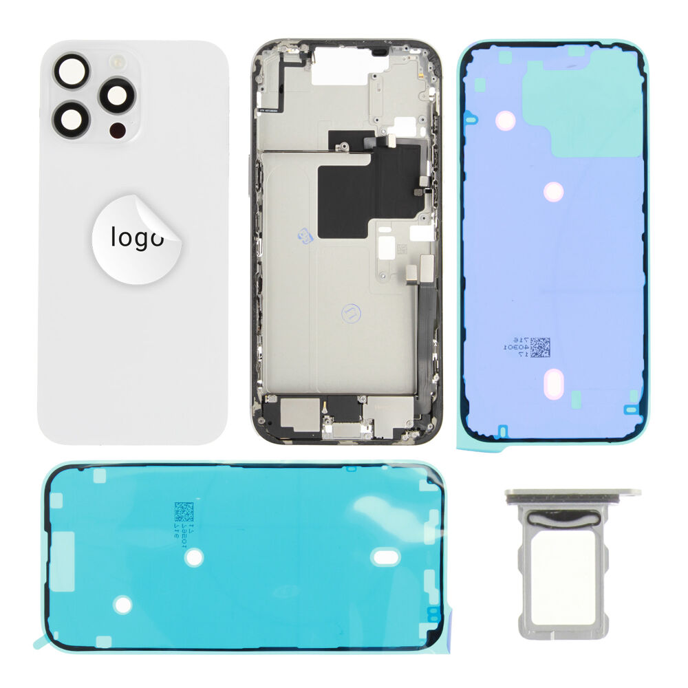 Rear Cover (Pulled B) incl. small parts - White, For iPhone 16 Pro Max