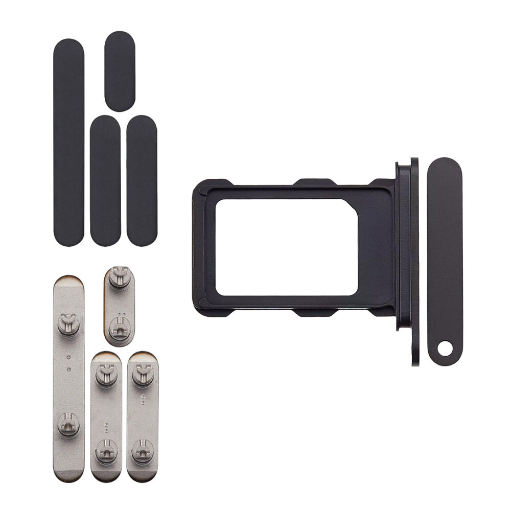 Keyset + Simcard Tray - Black, For iPhone 16 Pro Max