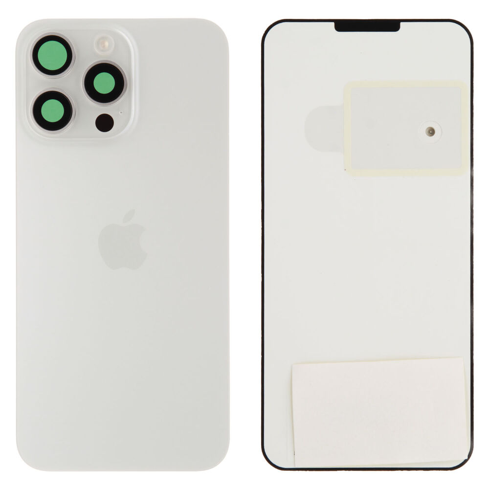 Back Glass (Original) - White Titanium, Apple iPhone 15 Pro Max