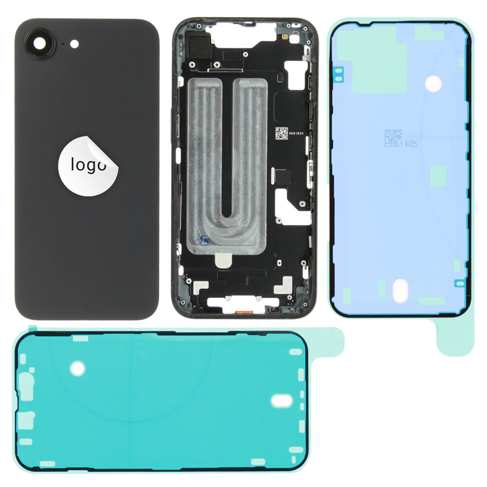Rear Cover (Pulled A) excl. small parts - Black, For iPhone 16e