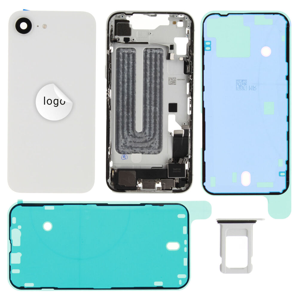 Rear Cover (Pulled B) incl. small parts - White, For iPhone 16e