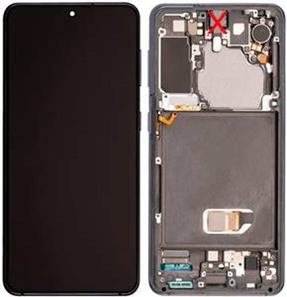 Módulo Pantalla Display incl. pre-assembled frame (Original) - Phantom Grey, Samsung Galaxy S21; SM-G991 Original Service Pack GH82-27255A