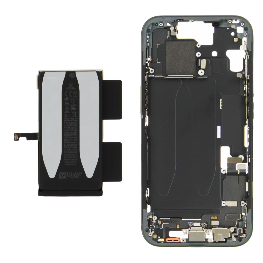 Middle Frame incl. battery (Original) - Black, Apple iPhone 15