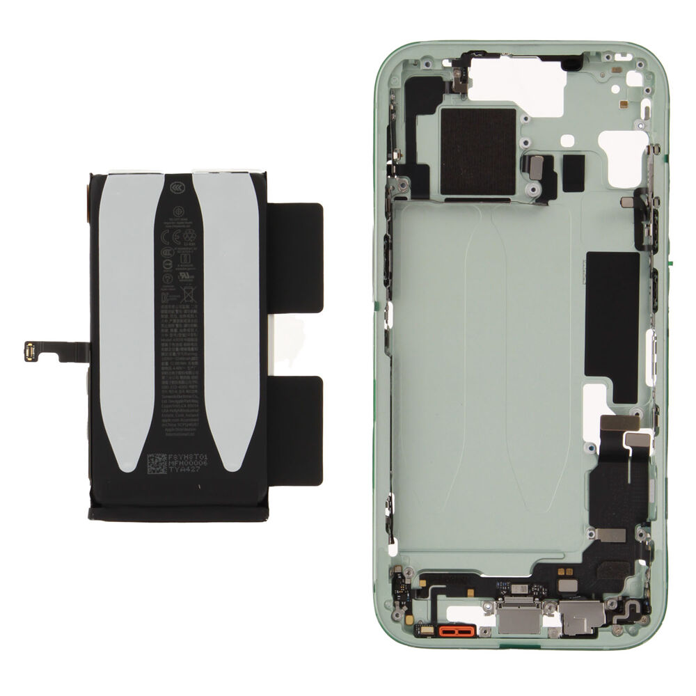 Middle Frame incl. battery (Original) - Green, Apple iPhone 15
