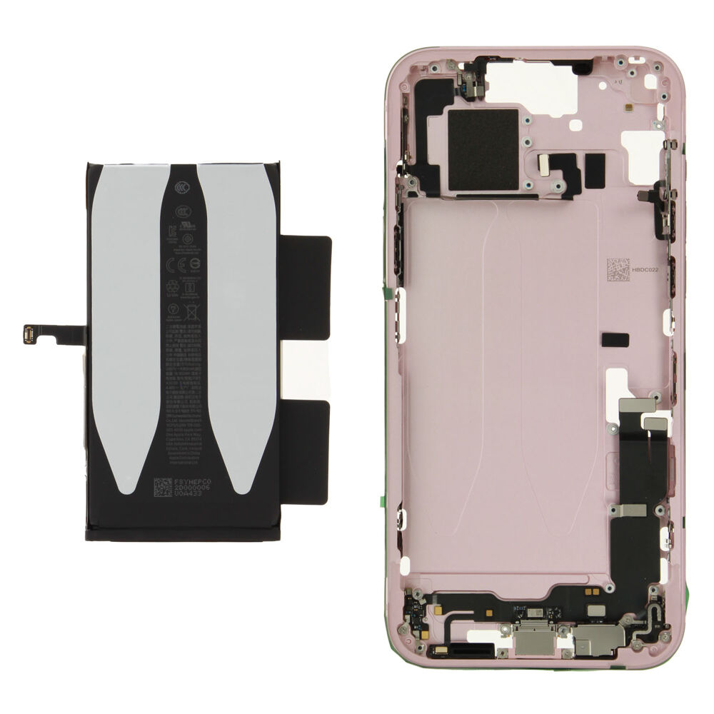 Middle Frame incl. battery (Original) - Pink, Apple iPhone 15 Plus