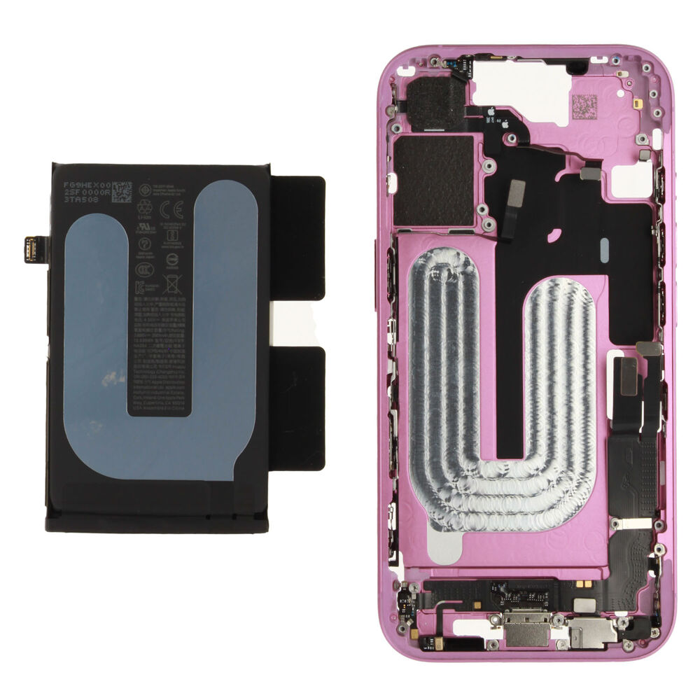 Middle Frame incl. battery (Original) - Pink, Apple iPhone 16