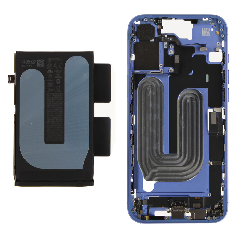 Middle Frame incl. battery (Original) - Blue, Apple iPhone 16 Plus
