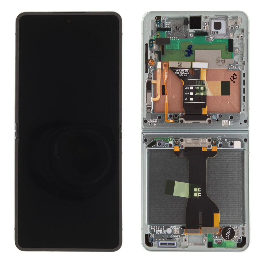 Módulo Pantalla Display (Original) - Light Green, Samsung Galaxy Z Flip7; SM-F766 Original Service Pack GH82-37581E
