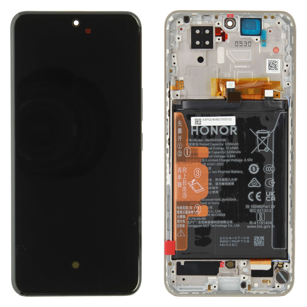Módulo Pantalla Display incl. frame (Original) - White, Honor 200 Original Service Pack
