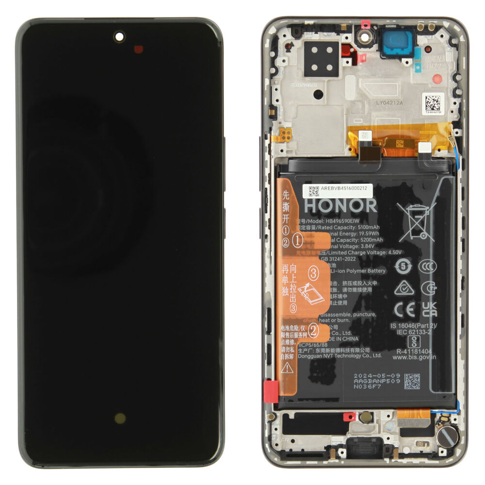 Módulo Pantalla Display incl. frame (Original) - Black, Honor 200 Original Service Pack