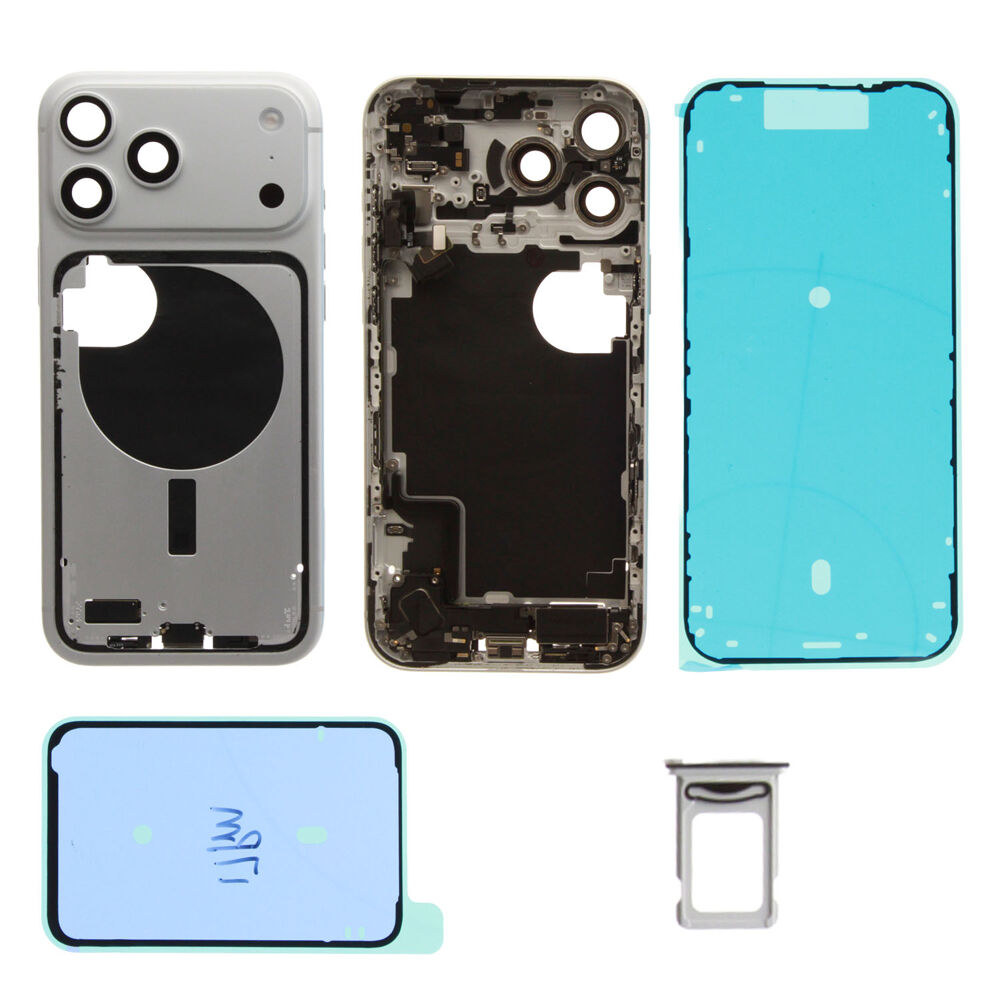 Middle Frame (Pulled A) incl. small parts - Silver, For iPhone 17 Pro Max