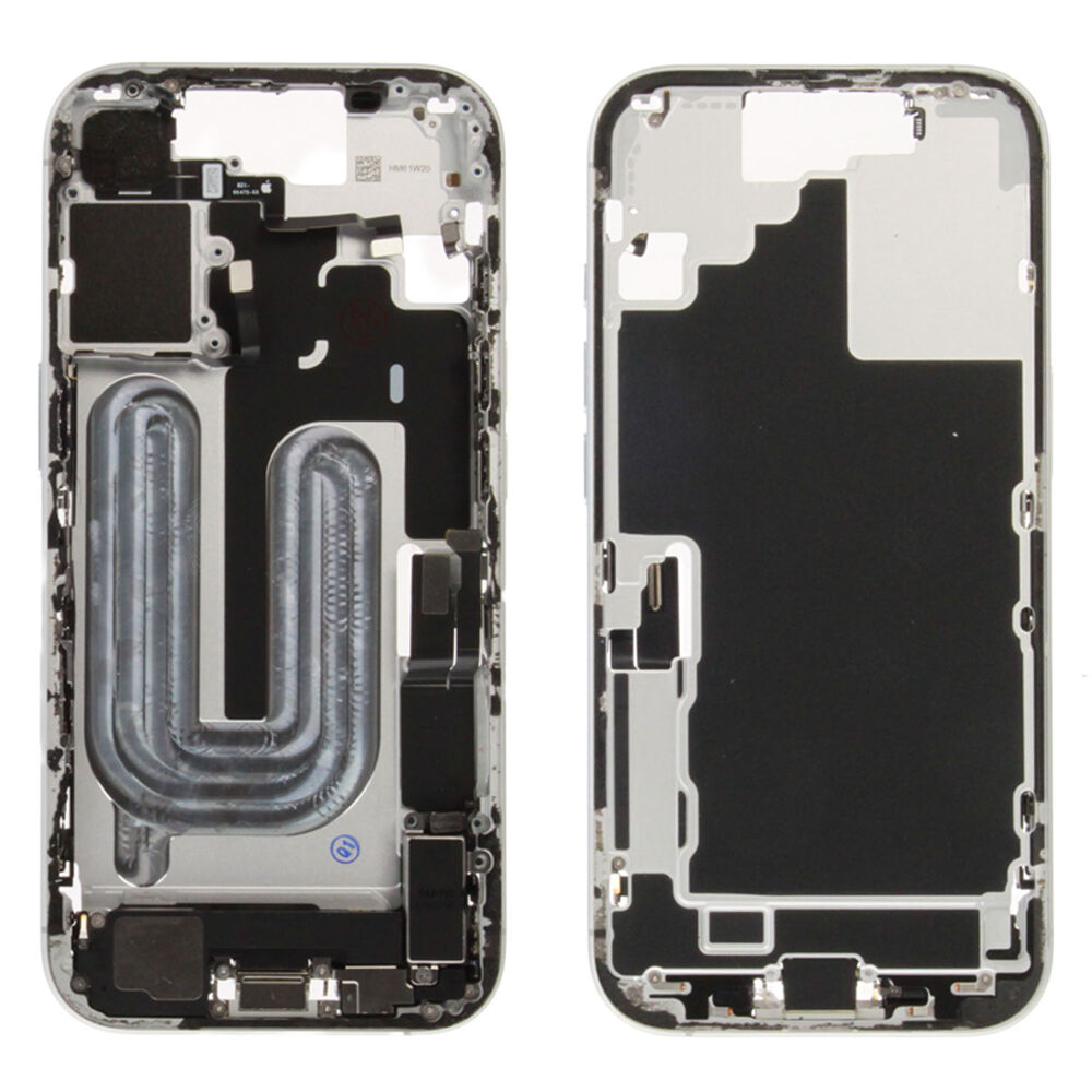 Middle Frame (Pulled B) incl. small parts - White, For iPhone 17