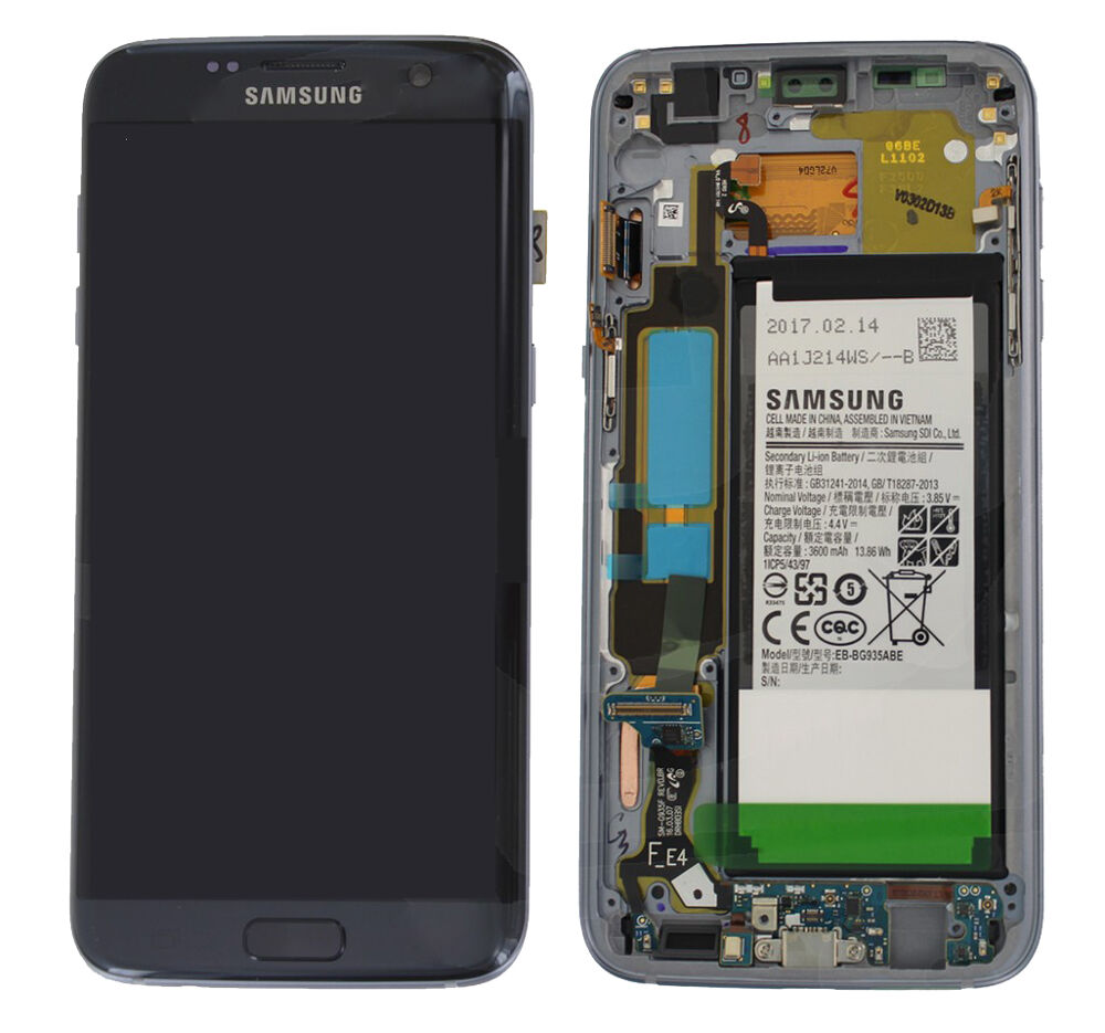 Módulo Pantalla Display incl. battery (Original) - Black, Samsung Galaxy S7 Edge; SM-G935 Original Service Pack GH82-13388A