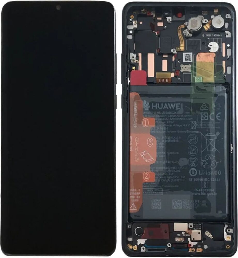 Módulo Pantalla Display incl. battery (Original) - Black, Huawei P30 Pro / P30 Pro New Edition Original Service Pack