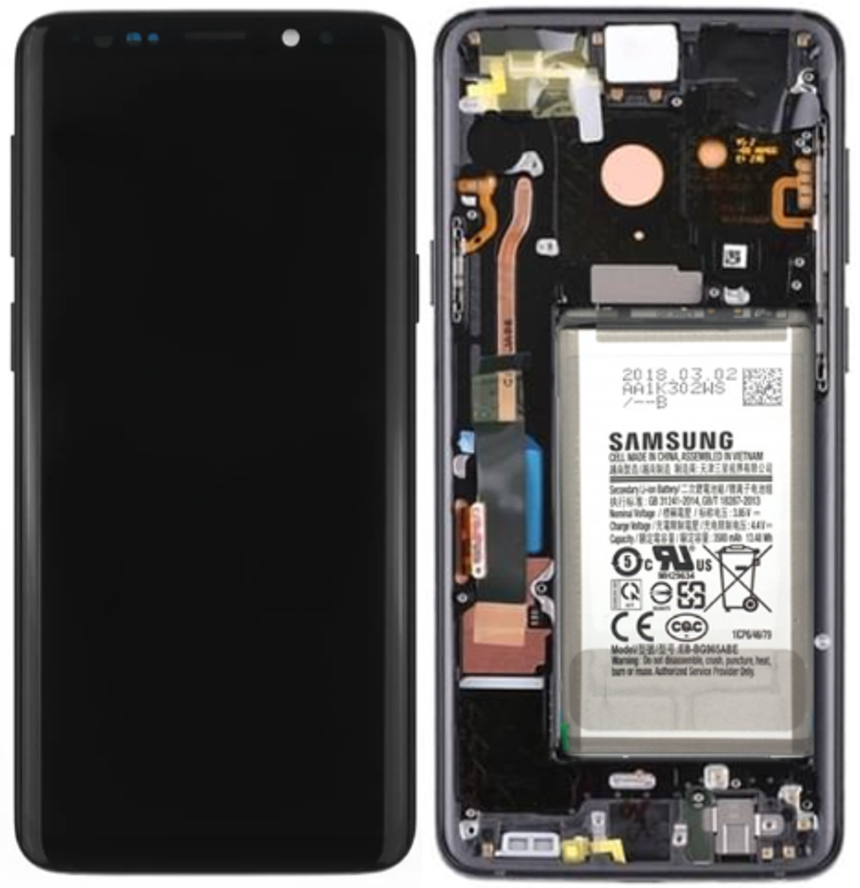 Módulo Pantalla Display incl. battery (Original) - Black, Samsung Galaxy S9 Plus; SM-G965U Original Service Pack GH82-15977A