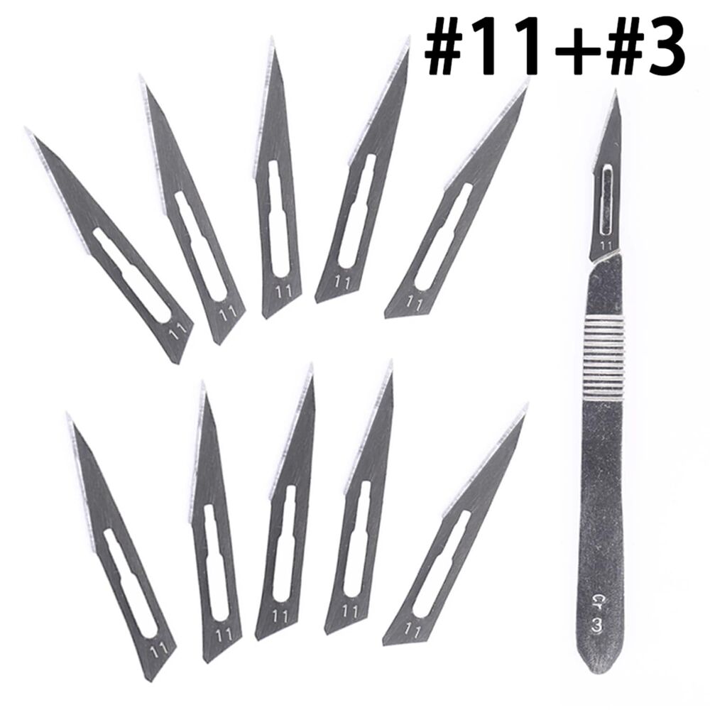 Super-Hard Stainless Steel Surgical Blades (10pcs #11 blades ) - blades only
