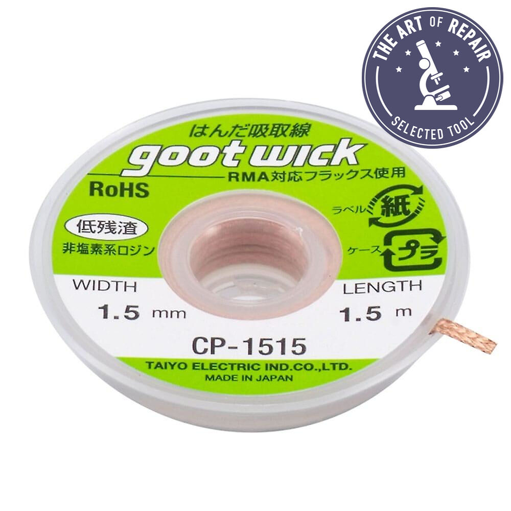 GOOT Conventional Dispenser Pack Desoldering Wicks (CP-1515 Width: 1.5 mm)