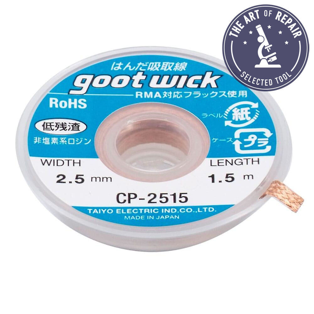 GOOT Conventional Dispenser Pack Desoldering Wicks (CP-2515 Width: 2.5 mm)