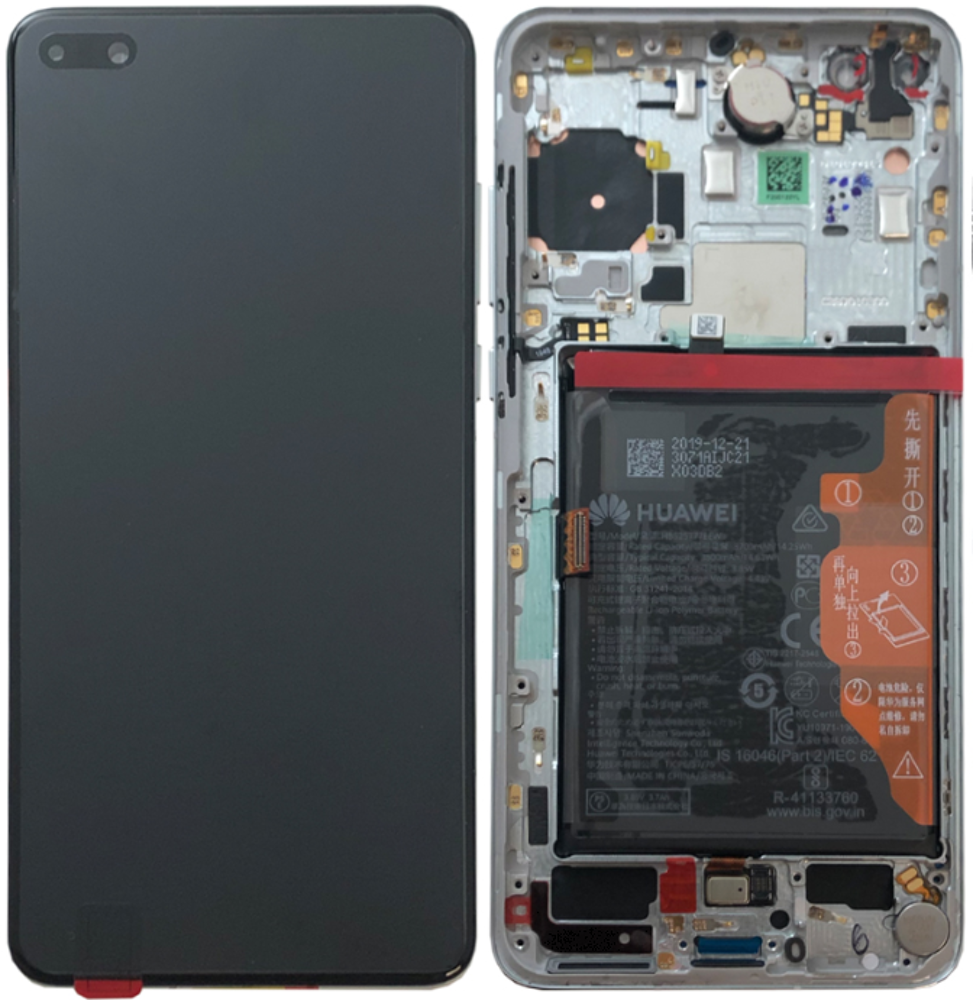 Módulo Pantalla Display incl. battery (Original) - White, Huawei P40 Original Service Pack