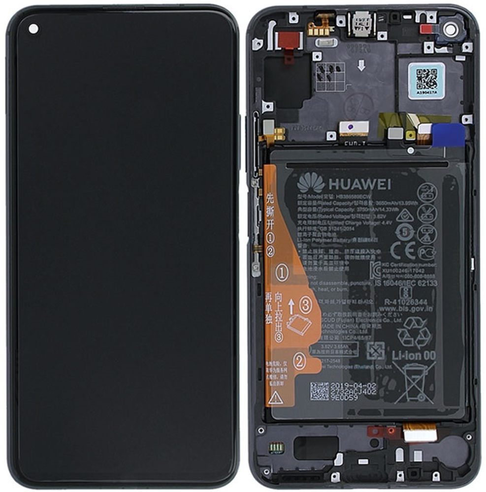 Módulo Pantalla Display incl. frame (Original) - Black, Honor 20 / Nova 5T Original Service Pack