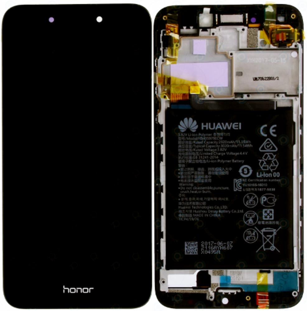 Módulo Pantalla Display incl. frame (Original) - Grey, Honor 6A Original Service Pack