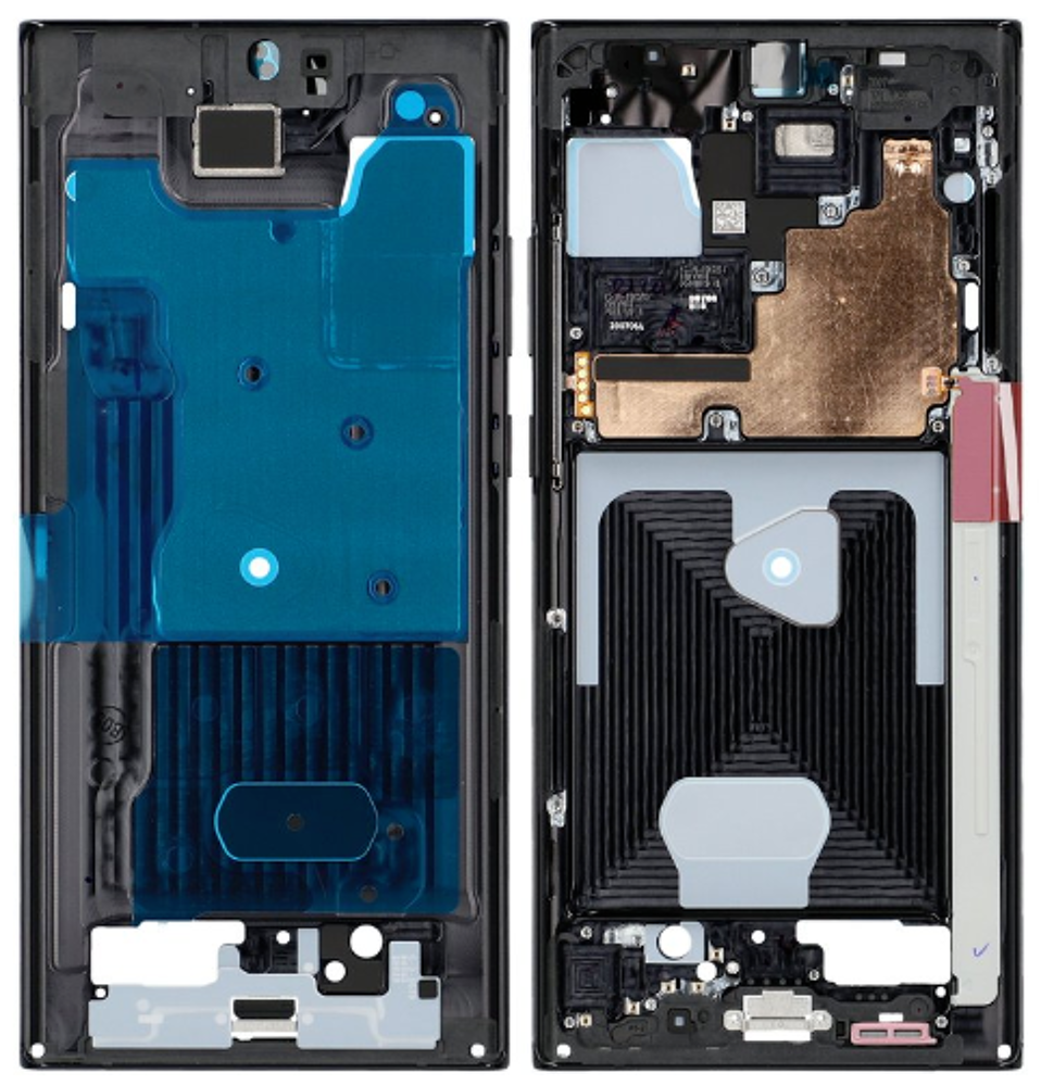 Middle frame (Original) - Mystic Black, Samsung Galaxy Note20 Ultra; SM-N986B