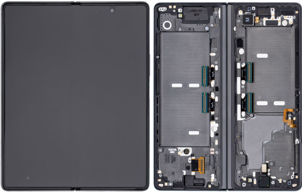 Módulo Pantalla Display inner (Original) - Black (Silver Hinge), Samsung Galaxy Z Fold2 (5G); SM-F916 Original Service Pack GH82-24296A