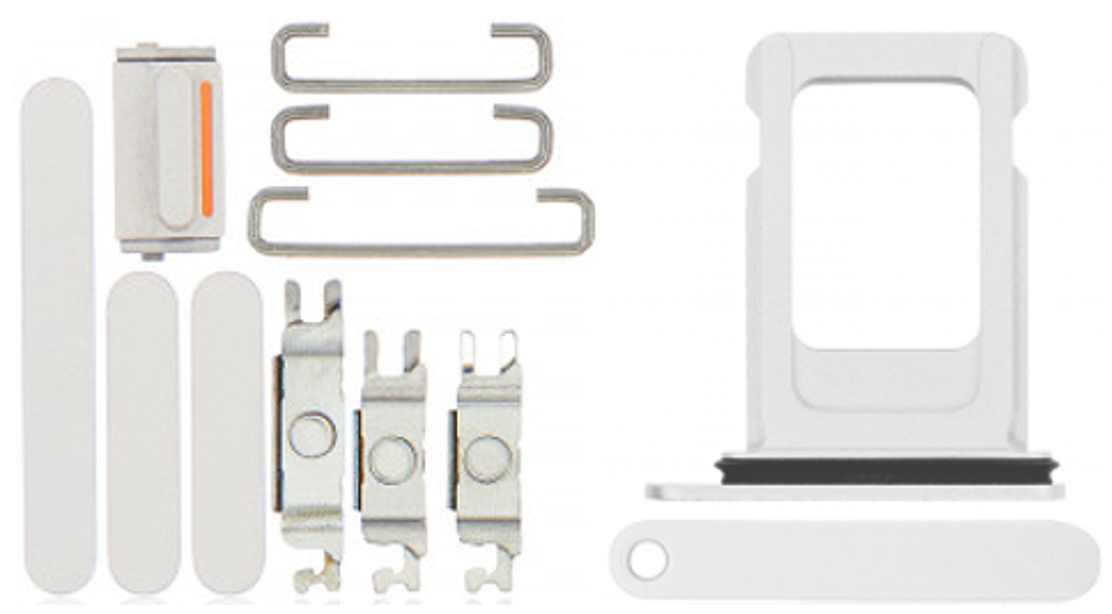 Keyset + Simcard Tray - White, For iPhone 12