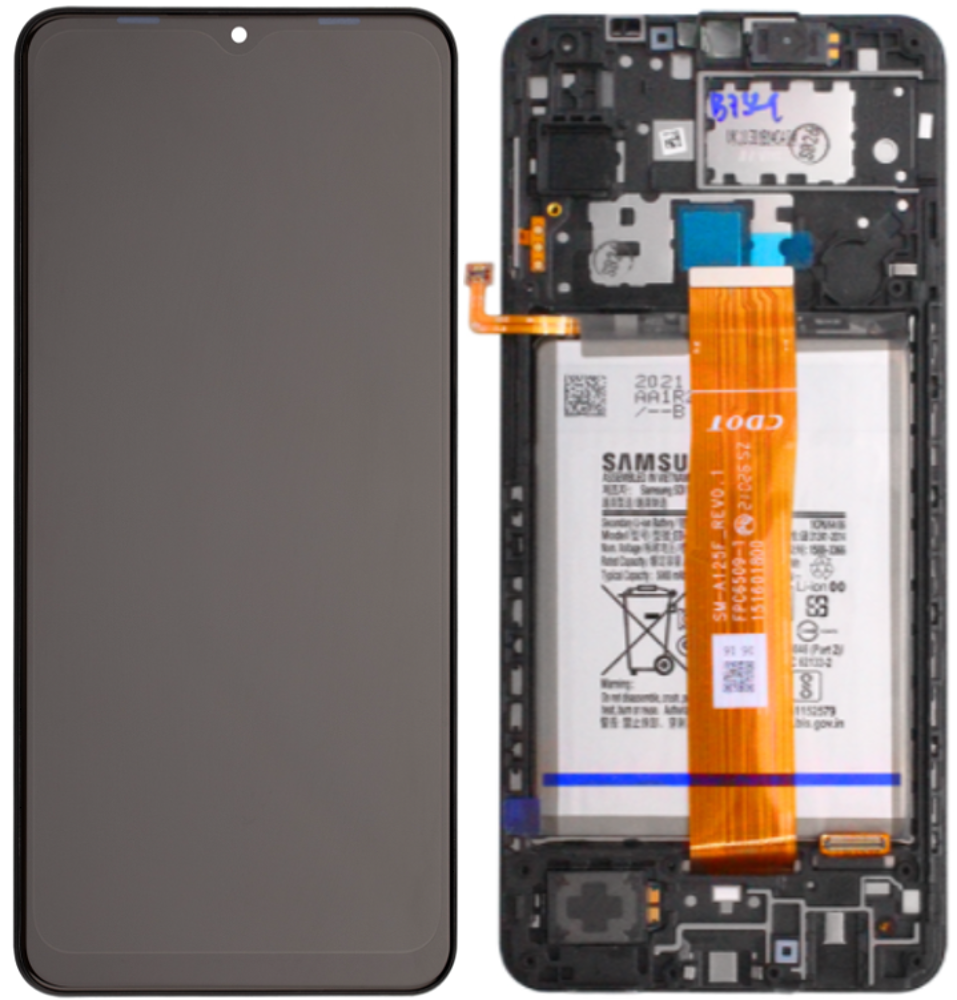 Módulo Pantalla Display incl. battery (Original) - Black, Samsung Galaxy A12; SM-A125F Original Service Pack GH82-24709A
