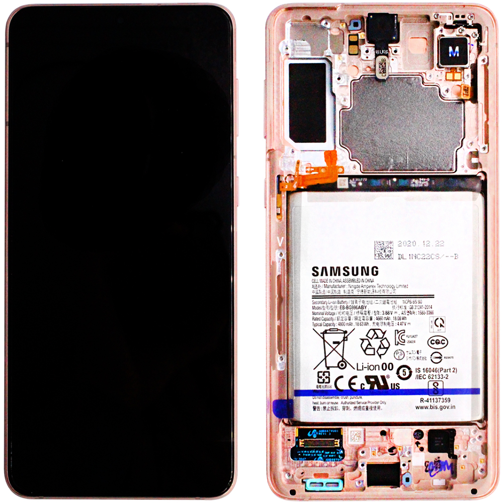 Módulo Pantalla Display incl. battery + cam (Original) - Phantom Violet, Samsung Galaxy S21 Plus; SM-G996B Original Service Pack GH82-24555B