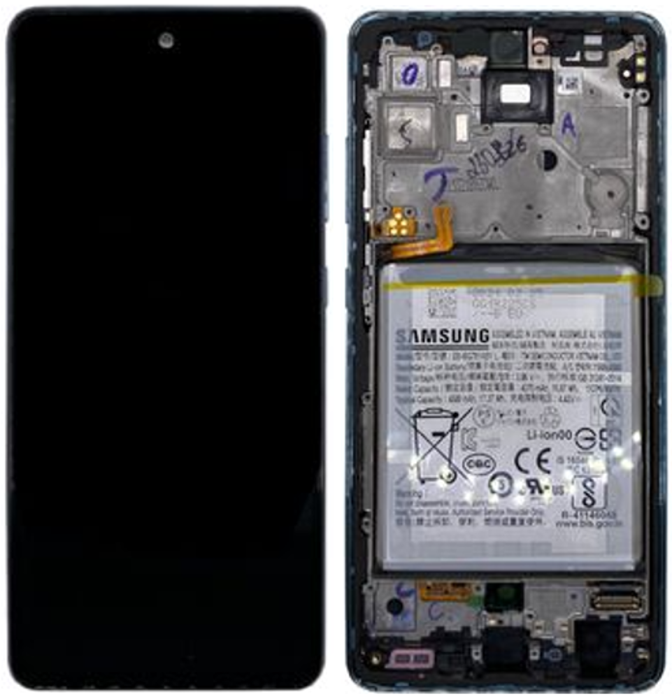 Módulo Pantalla Display incl. battery (Original) - Awesome Blue, Samsung Galaxy A52 (4G/5G); SM-A52 Original Service Pack GH82-25229B