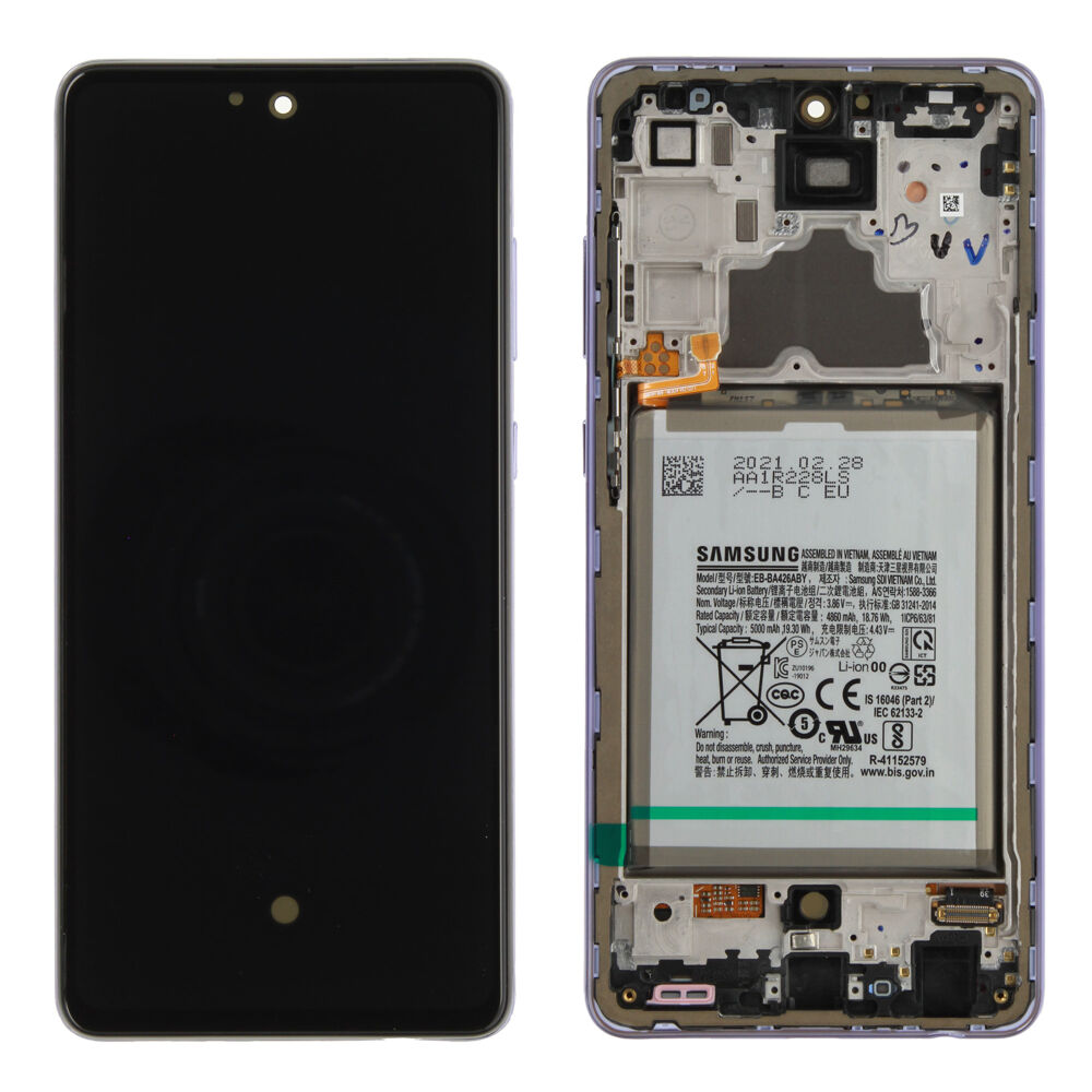 Módulo Pantalla Display incl. battery (Original) - Awesome Violet, Samsung Galaxy A72 4G; SM-A725F Original Service Pack GH82-25541C